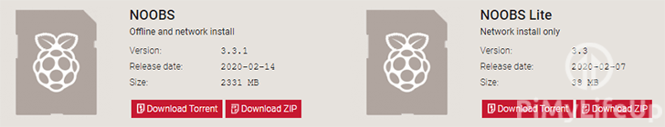 NOOBS Raspberry Pi Download Page