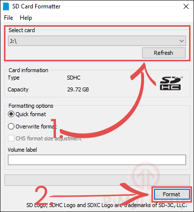 SD Formatter SD Card Settings