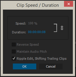 adobe premiere clip speed up clips