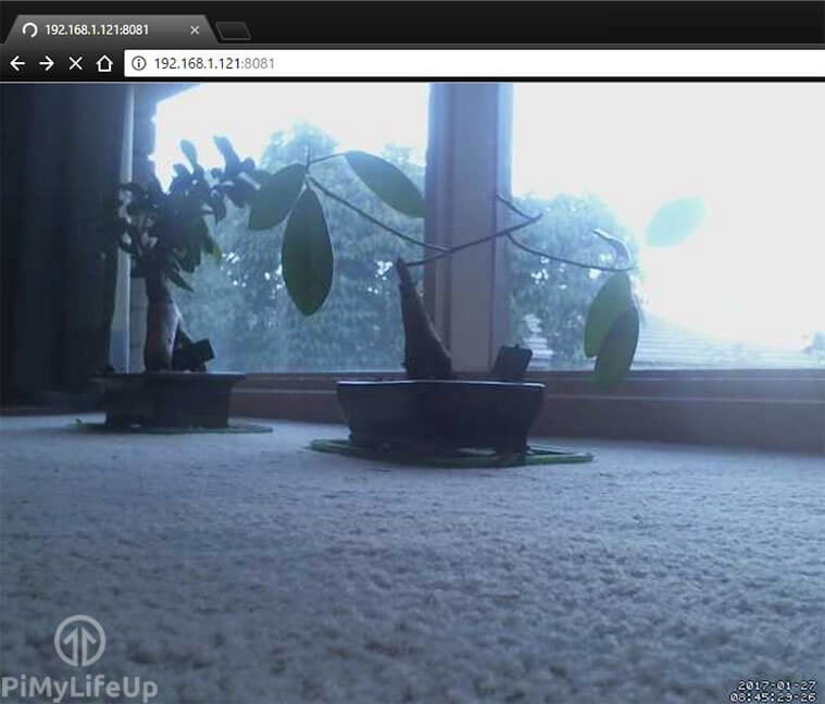 raspberry pi USB webcam in action