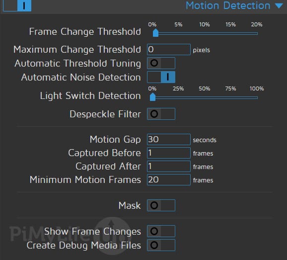 Motion Detection Settings