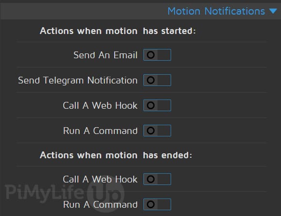 Motion Notification Settings