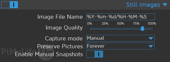 Still Images Settings