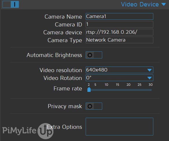 Video Device Settings