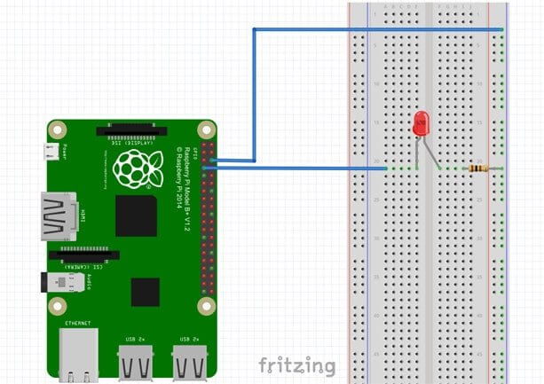 Raspberry Pi GPIO simple led circuit