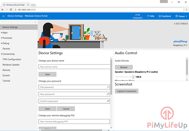 Raspberry Pi Windows 10 IoT Website