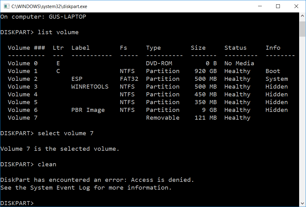 diskpart fix sd card