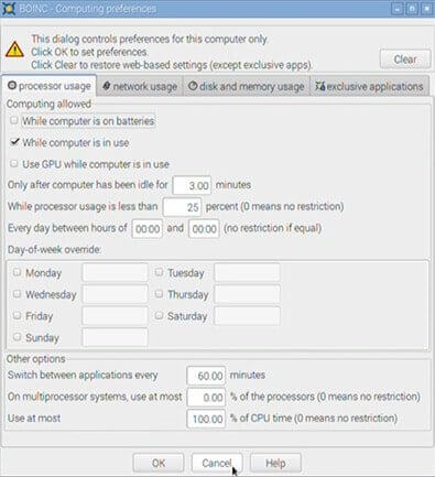 Advanced Settings Screen