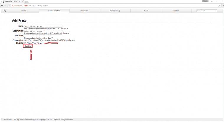 cups add printer