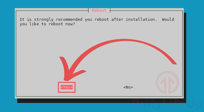 Redémarrer le Pi après l'installation de PiVPN