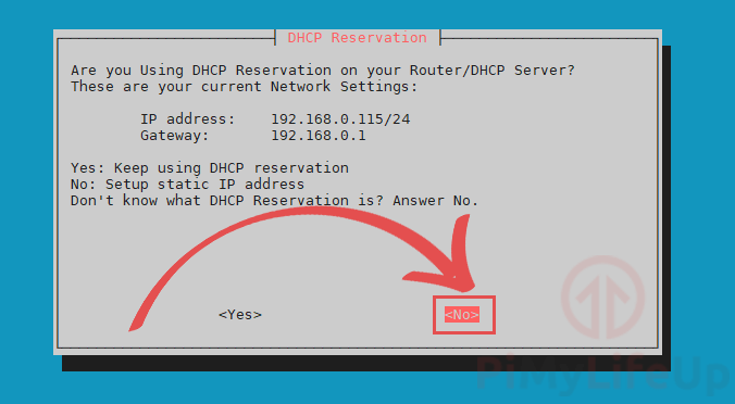 PiVPN Utiliza a reserva DHCP?