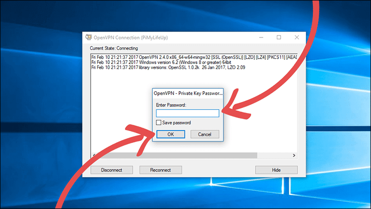 Ovpn inserire la password