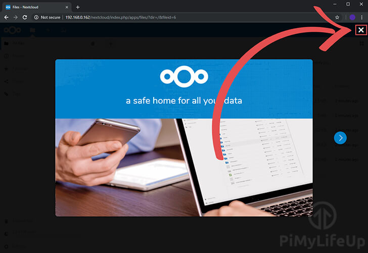 Nextcloud Welcome Screen