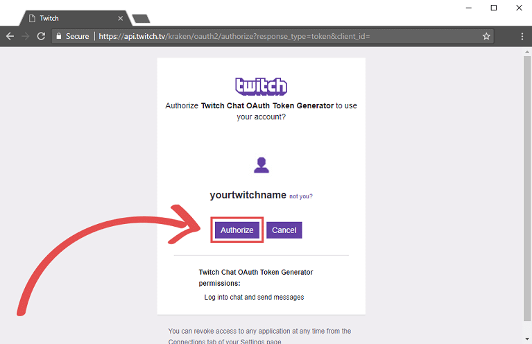 Twitch authorize