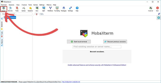 Raspberry Pi Mobaxterm session