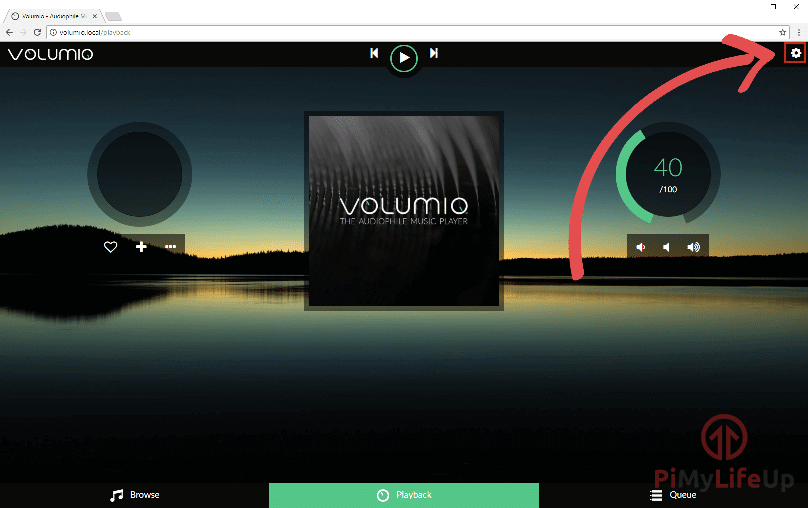 Volumio Raspberry Pi Main Screen