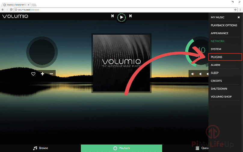 Volumio Raspberry Pi Go to plugins