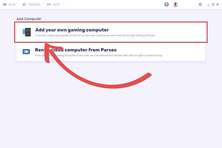 Parsec Add Computer