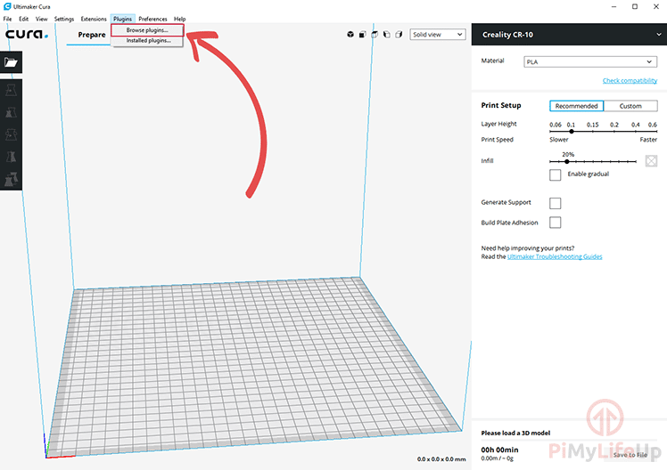 Cura Step 01 Select Browse Plugins