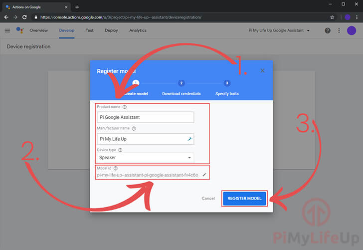 Google Assistant Create Raspberry Pi Model
