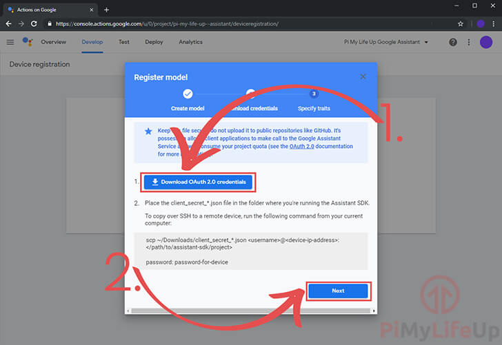 Download oAuth 2.0 Credentials