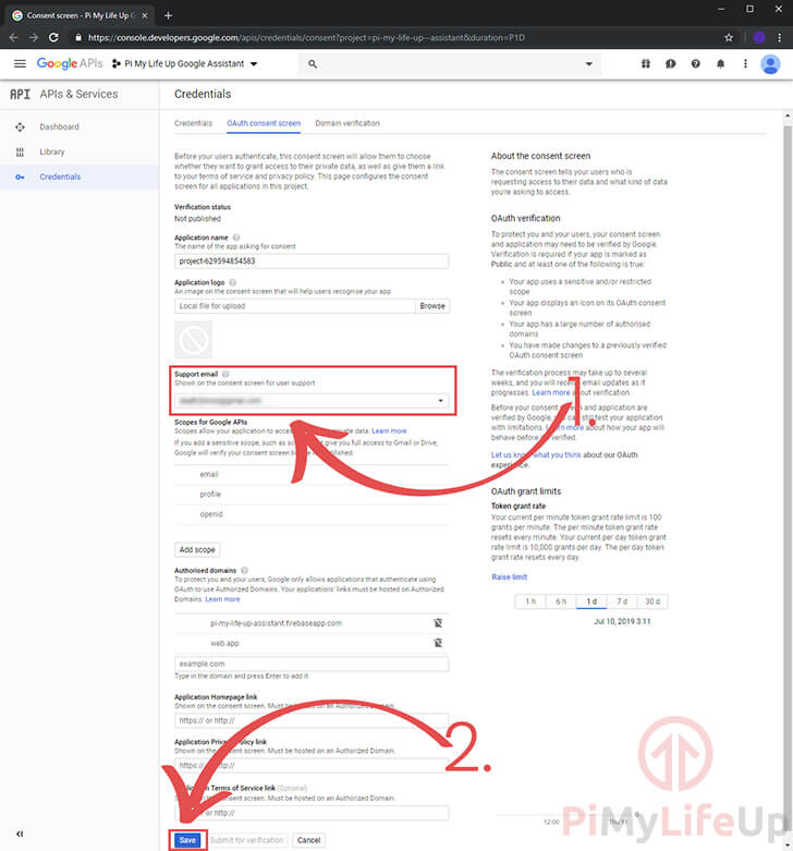 Setup oauth Consent Screen