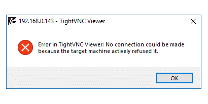 error in tightvnc viewer no security types supported