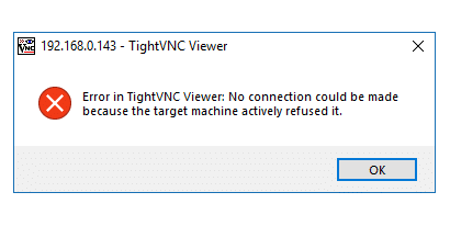 TightVNC Error Screen