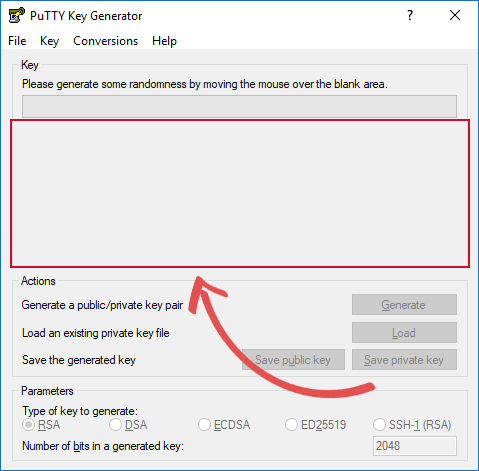 Raspberry Pi SSH Keys PuttyGen Generating Key