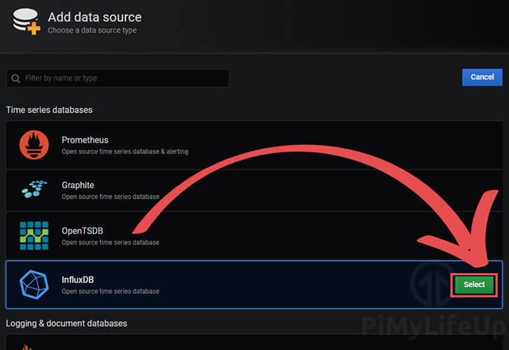 Add InfluxDB Time series database to Grafana