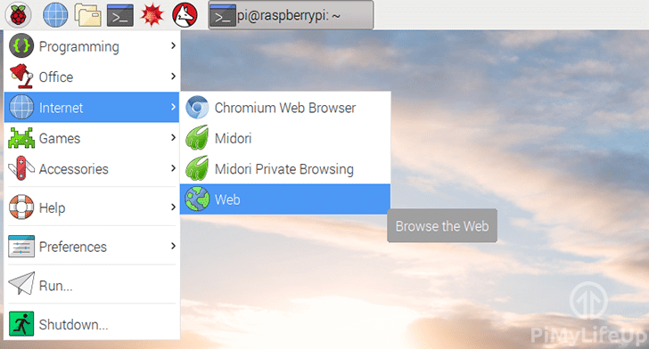Epiphany Browser Menu Location