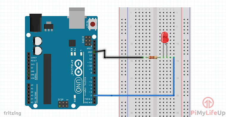 Arduino Serial Monitor Circuit Diagram