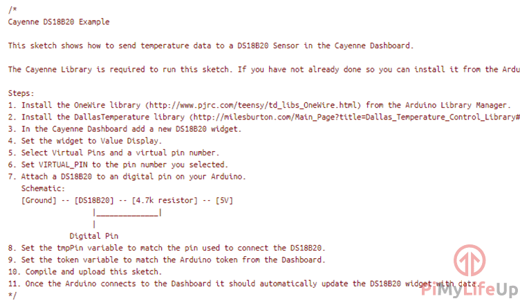 D18B20 sketch instructions