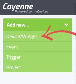 Arduino Cayenne Device or Widget Selection