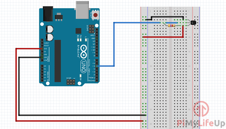 Arduino Cayenne Temperature Sensor Diagram