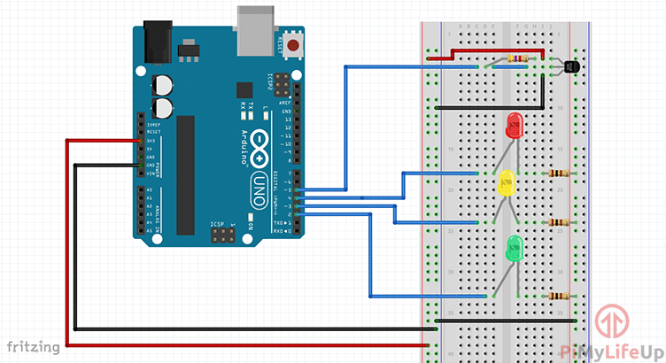 Arduino ds18b20 circuit diagram