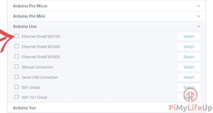 Cayenne Network Device Selection