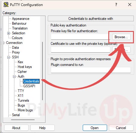 Browse to Raspberry Pi SSH Key