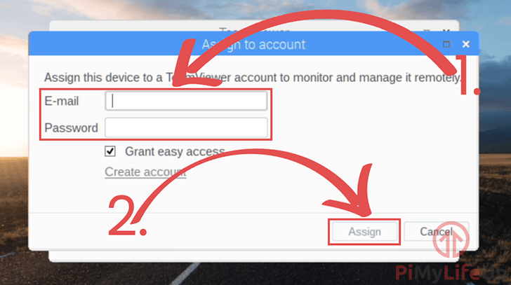 TeamViewer Assign to account