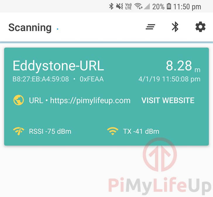 Eddystone Beacon Android Scanner App