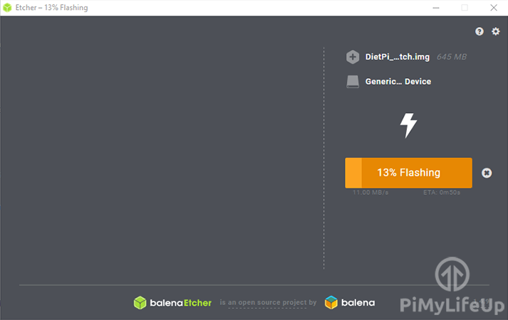 Balena Etcher Flashing DietPi