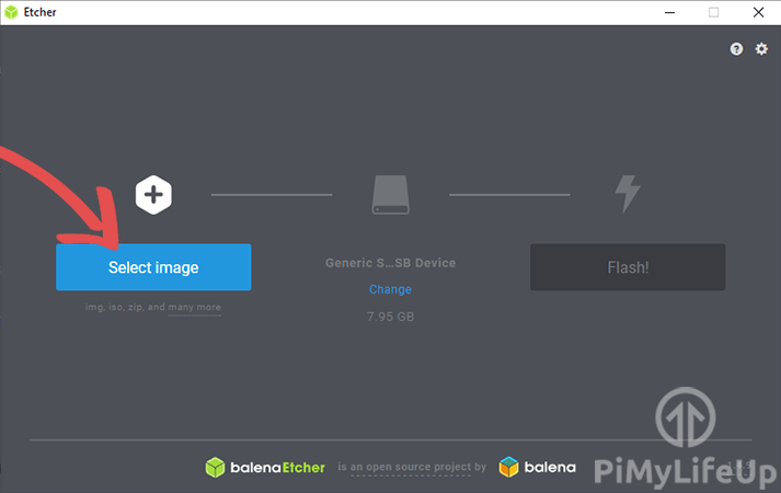 Balena Etcher Select DietPi Image