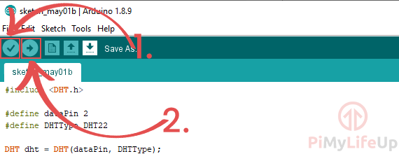 Arduino IDE Verify and upload