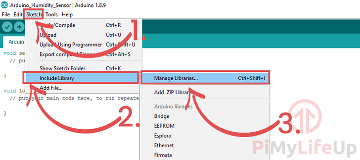 Arduino Sketch Manage Libraries