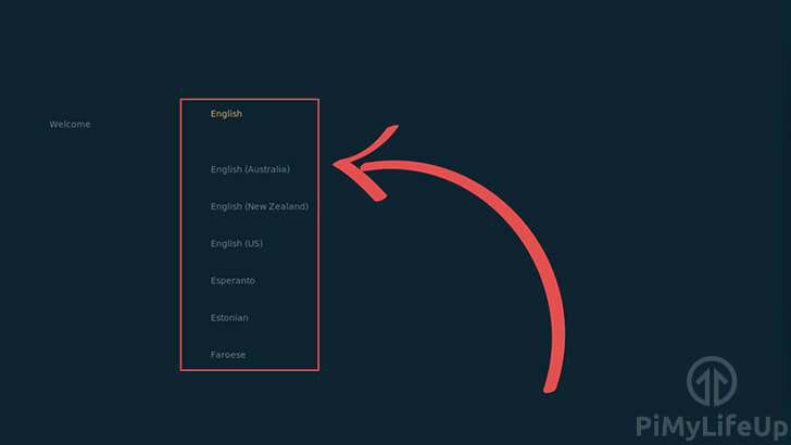 OSMC Setup Selecting a Language