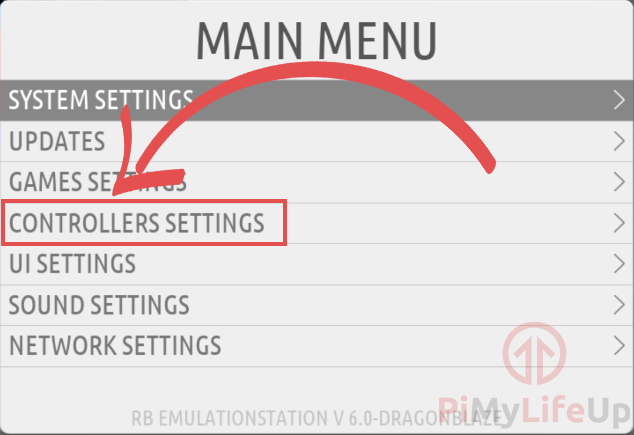 Raspberry Pi RecalBox Main Menu