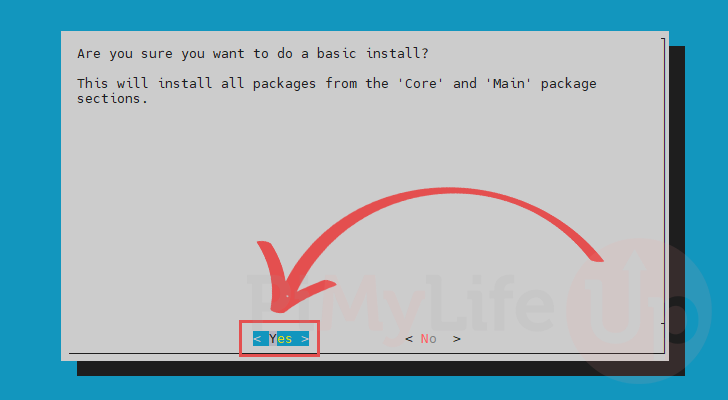 Proceed with install process