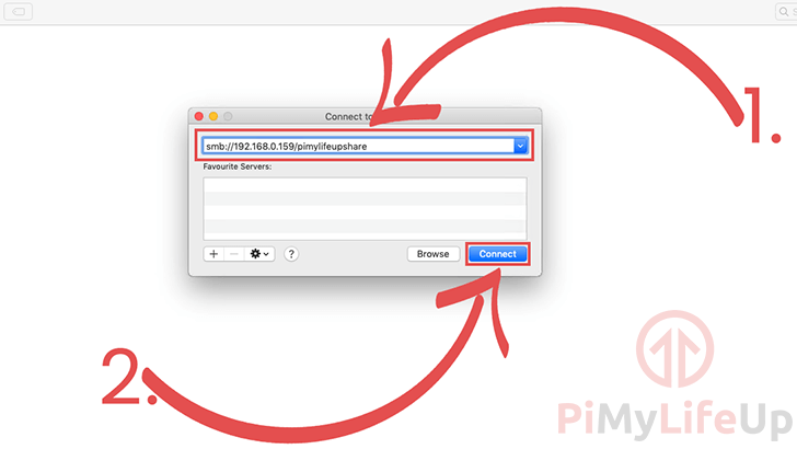 Raspberry Pi Samba Cifs - Mac OS X - 03 Boîte de dialogue Se connecter au serveur