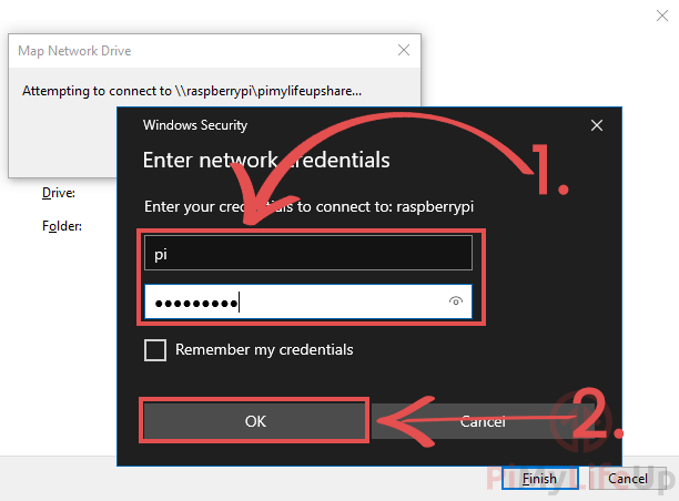Windows Enter Samba Credentials