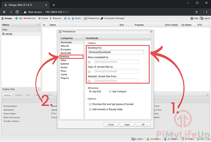 deluge torrent client download manager